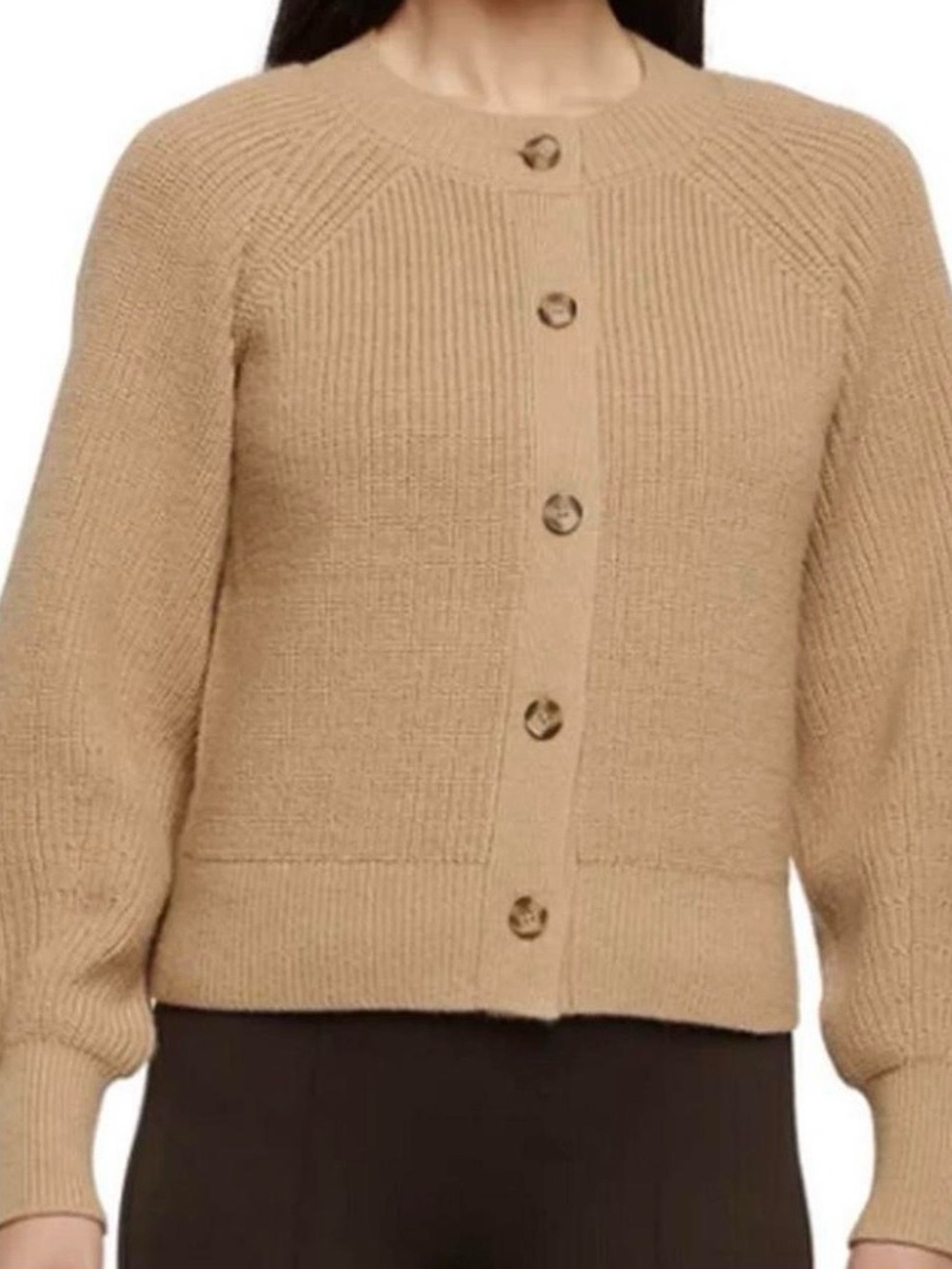 Banana Republic Camel Button-Front Knit Cardigan Sweater size S.